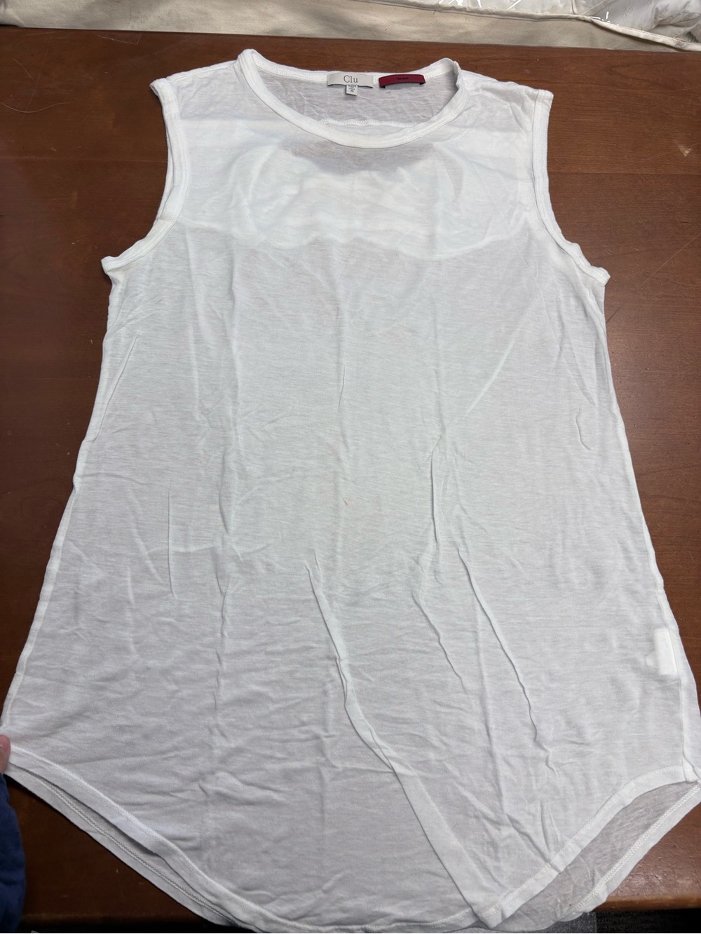 CLU White Scoop Neck Sleeveless Tank Top